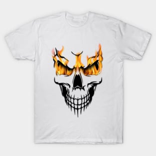 Skull on Fire, Edgy Artwork for a Daring Look T-Shirt